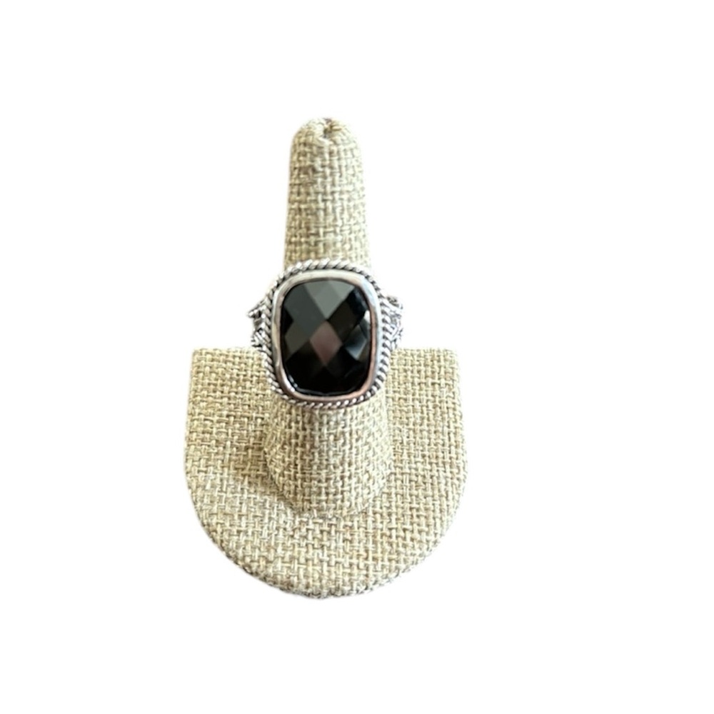 Vintage 18kge white gold smoky topaz  ring